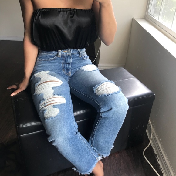 Other - Black satin tube top NWT